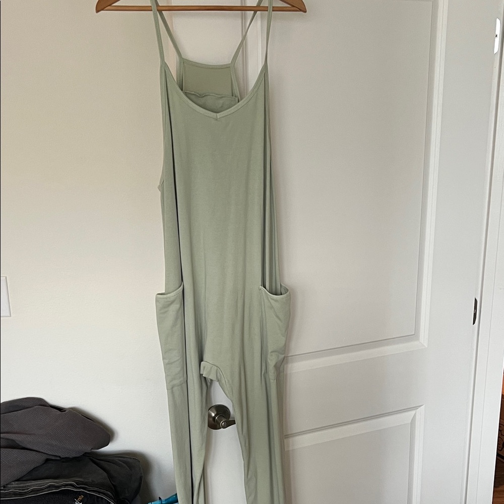 Sage Green Jumpsuit with Pockets